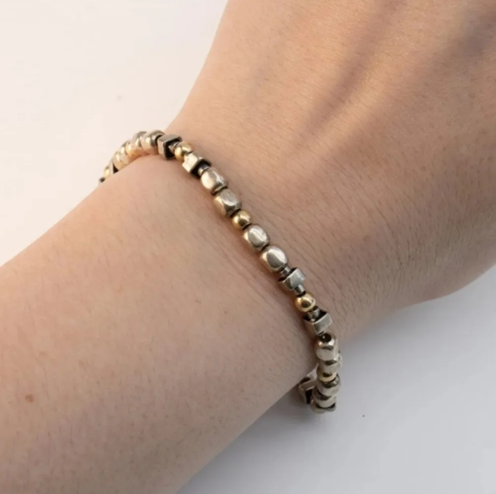 Silpada Sterling Silver GF Nugget Bead Bracelet - Picture 2 of 4